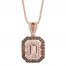 Le Vian Morganite Necklace 1 ct tw Diamonds 14K Strawberry Gold 18"