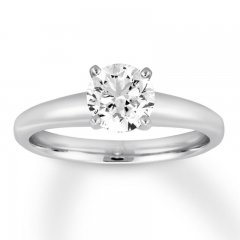 Colorless Diamond Solitaire 1 Carat Round-cut 14K White Gold