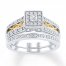 Diamond Bridal Set 1/4 ct tw Round-cut 10K Two-Tone Gold