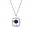 Unstoppable Love Blue Sapphire Necklace 1/10 ct tw Diamonds Sterling Silver 19"