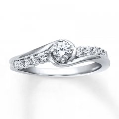 Diamond Engagement Ring 3/8 ct tw Round-cut 10K White Gold