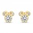 Children's Minnie Mouse Cubic Zirconia Stud Earrings 14K Yellow Gold