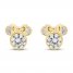 Children's Minnie Mouse Cubic Zirconia Stud Earrings 14K Yellow Gold