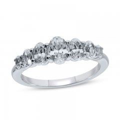 Diamond Anniversary Ring 1-1/2 ct tw Oval-cut 14K White Gold