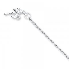 Palm Tree Anklet Sterling Silver 9" Length