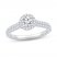 The Kiss Halo Diamond Engagement Ring 7/8 ct tw Round-cut Platinum