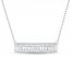 Diamond Bar Necklace 1/2 ct tw Baguette/Round 10K White Gold