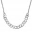 Diamond Link Bolo Necklace 1/10 ct tw Round-cut Sterling Silver