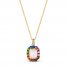 Le Vian Multi-Gemstone Necklace 1/20 ct tw Diamonds 14K Honey Gold 18"