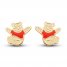 Children's Winnie the Pooh Enamel Stud Earrings 14K Yellow Gold