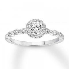 Diamond Engagement Ring 7/8 ct tw Round-cut 14K White Gold