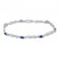 Lab-Created Sapphire Bracelet with Diamonds Sterling Silver