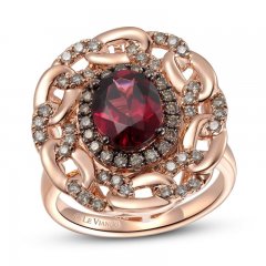 Le Vian Creme Brulee Rhodolite Ring 5/8 ct tw Diamonds 14K Strawberry Gold