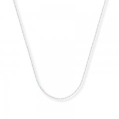 Bead Chain Necklace 14K White Gold 20" Length