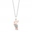 Disney Piglet Diamond Necklace 1/20 ct tw 10K Rose Gold/Sterling Silver 17"