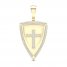 Men's Diamond Cross Shield Pendant 1/4 ct tw Round-cut 10K Yellow Gold