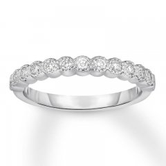 Diamond Wedding Band 1/4 ct tw Bezel-set/Round 14K White Gold