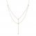 Beaded Chain Choker Layered Necklace 14K Yellow Gold 12" Adj.