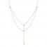 Beaded Chain Choker Layered Necklace 14K Yellow Gold 12" Adj.