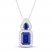 Blue & White Lab-Created Sapphire Necklace Sterling SIlver 18"