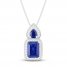 Blue & White Lab-Created Sapphire Necklace Sterling SIlver 18"