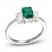 Lab-Created Emerald & White Lab-Created Sapphire Three-Stone Ring Sterling Silver