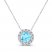 Blue Topaz Necklace 1/10 ct tw Diamonds 10K White Gold