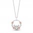 Disney Treasures Diamond Bambi Necklace 1/6 ct tw Sterling Silver/10K Rose Gold 17"