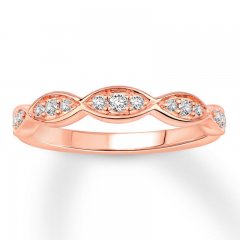 Diamond Wedding Band 1/5 ct tw Round-cut 14K Rose Gold