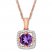 Amethyst Necklace 1/10 ct tw Diamonds 10K Rose Gold