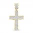 Men's Diamond Cross Pendant 1/5 ct tw Round-cut 10K Yellow Gold