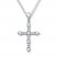 Diamond Cross Necklace 1/2 ct tw Round-cut 10K White Gold