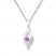 Amethyst Necklace 1/20 ct tw Diamonds 10K White Gold