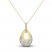 Diamond Pear Necklace 1/2 ct tw Round-cut 10K Yellow Gold 18"