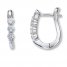 Diamond Hoops 1/2 ct tw Round-cut 18K White Gold Earrings