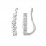 Leo Diamond Earring Climbers 3/4 ct tw 14K White Gold