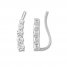 Leo Diamond Earring Climbers 3/4 ct tw 14K White Gold