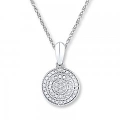 Circular Necklace Diamond Accents Sterling Silver