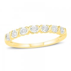 Diamond Anniversary Ring 1/10 ct tw Round-Cut 10K Yellow Gold