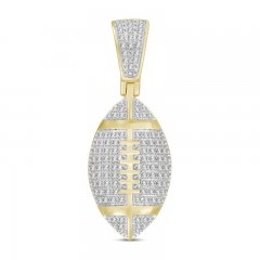 Men's Diamond Football Pendant 1/4 ct tw Round-cut 10K Yellow Gold