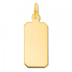 Dog Tag Charm 14K Yellow Gold