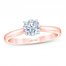 First Light Diamond Solitaire Engagement Ring 1/2 ct tw Round-cut 14K Rose Gold