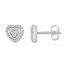 Diamond Heart Earrings 1/4 ct tw 10K White Gold