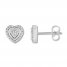 Diamond Heart Earrings 1/4 ct tw 10K White Gold