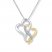 Diamond Heart Necklace 1/20 carat tw Sterling Silver/10K Gold