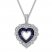 Heart Necklace Lab-Created Sapphires Sterling Silver