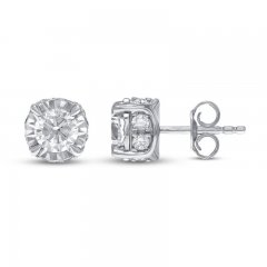 Diamond Earrings 1/4 ct tw Round-cut 10K White Gold