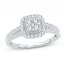 Multi-Diamond Engagement Ring 1/2 ct tw Round-cut 10K White Gold