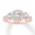 Diamond Engagement Ring 1-1/6 cttw Princess/Round 14K Rose Gold