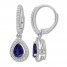 Blue & White Lab-Created Sapphire Earrings Sterling Silver